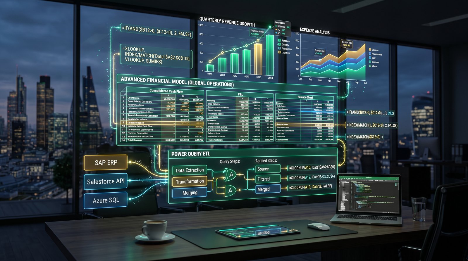 إكسيل المتقدم و Power Query وأتمتة الجداول المالية الكبرى