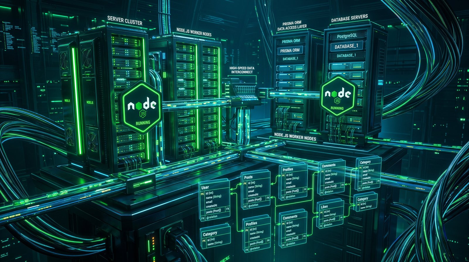 تطوير الواجهات الخلفية وقواعد البيانات بـ Node.js و Prisma