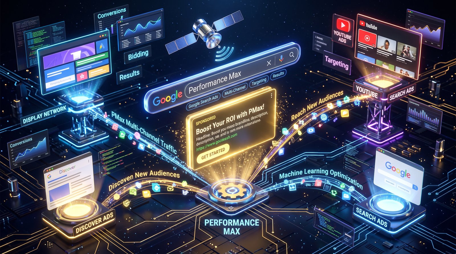 إعلانات جوجل وشبكة البحث وحملات Performance Max الذكية